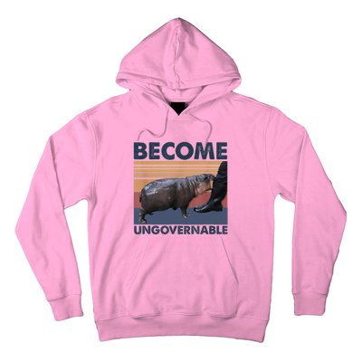 Become Ungovernable Moo Deng Cute Baby Hippo Funny Hippo Hoodie