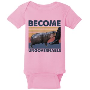 Become Ungovernable Moo Deng Cute Baby Hippo Funny Hippo Baby Bodysuit