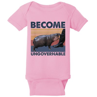 Become Ungovernable Moo Deng Cute Baby Hippo Funny Hippo Baby Bodysuit