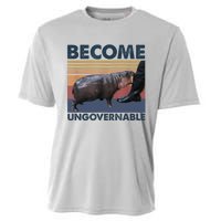 Become Ungovernable Moo Deng Cute Baby Hippo Funny Hippo Cooling Performance Crew T-Shirt