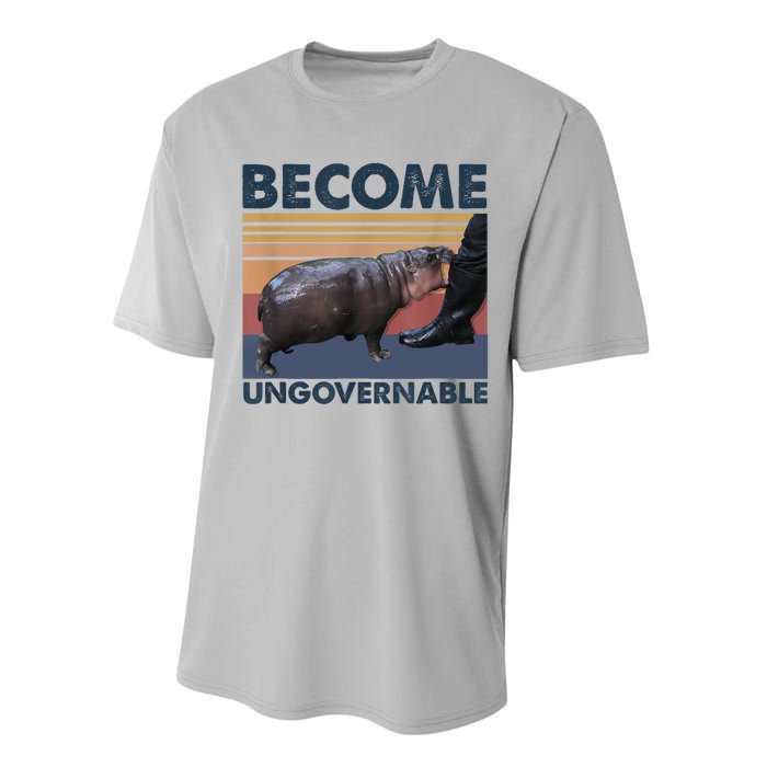 Become Ungovernable Moo Deng Cute Baby Hippo Funny Hippo Performance Sprint T-Shirt