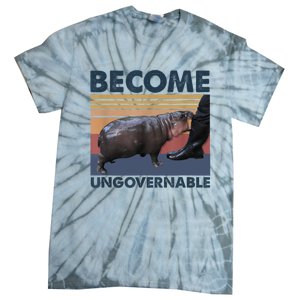 Become Ungovernable Moo Deng Cute Baby Hippo Funny Hippo Tie-Dye T-Shirt