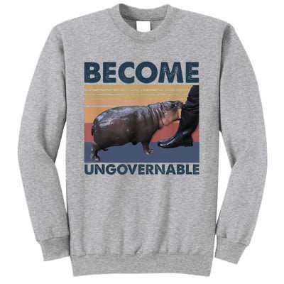 Become Ungovernable Moo Deng Cute Baby Hippo Funny Hippo Sweatshirt