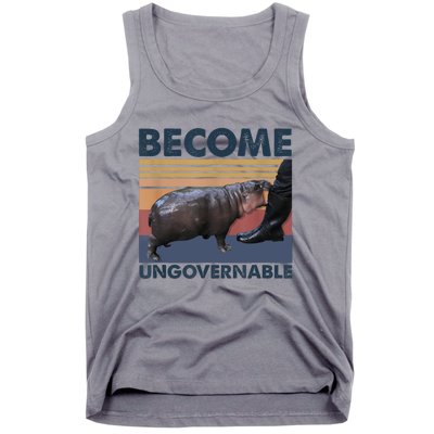 Become Ungovernable Moo Deng Cute Baby Hippo Funny Hippo Tank Top