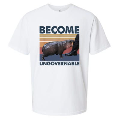 Become Ungovernable Moo Deng Cute Baby Hippo Funny Hippo Sueded Cloud Jersey T-Shirt