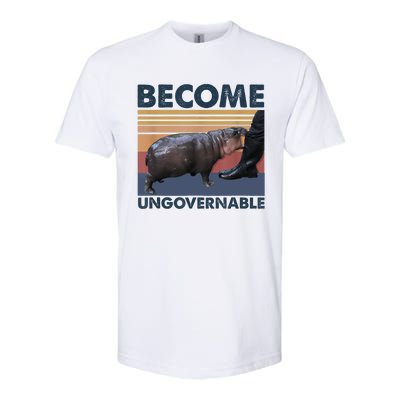 Become Ungovernable Moo Deng Cute Baby Hippo Funny Hippo Softstyle CVC T-Shirt