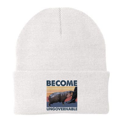 Become Ungovernable Moo Deng Cute Baby Hippo Funny Hippo Beanie
