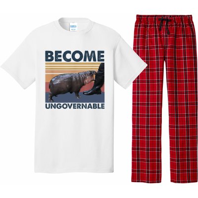 Become Ungovernable Moo Deng Cute Baby Hippo Funny Hippo Pajama Set