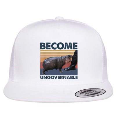 Become Ungovernable Moo Deng Cute Baby Hippo Funny Hippo Flatbill Hat