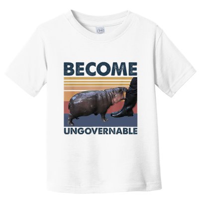 Become Ungovernable Moo Deng Cute Baby Hippo Funny Hippo Toddler T-Shirt