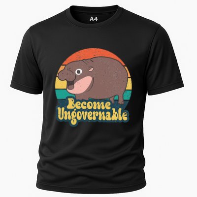 Become Ungovernable Moo Deng Humor Cute Baby Hippo Joke Gift Performance Shirt