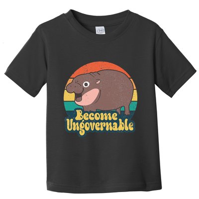 Become Ungovernable Moo Deng Humor Cute Baby Hippo Joke Gift Toddler T-Shirt