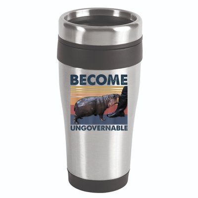 Become Ungovernable Moo Deng Humor 16oz Travel Tumbler