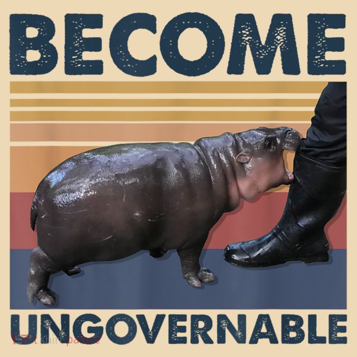 Become Ungovernable Moo Deng Humor Drawstring Bag