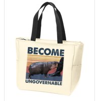 Become Ungovernable Moo Deng Humor Zip Tote Bag