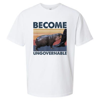 Become Ungovernable Moo Deng Humor Sueded Cloud Jersey T-Shirt