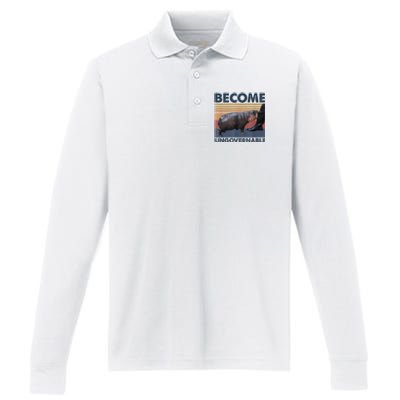 Become Ungovernable Moo Deng Humor Performance Long Sleeve Polo