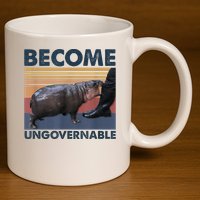 Become Ungovernable Moo Deng Humor 11oz C Handle Ceramic Mug