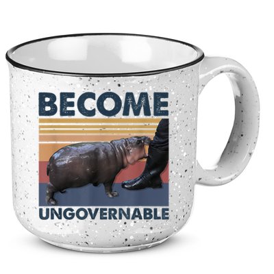 Become Ungovernable Moo Deng Humor 15oz Campfire Ceramic Mug