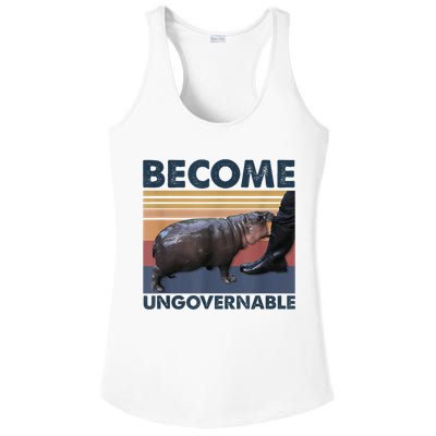 Become Ungovernable Moo Deng Humor Ladies PosiCharge Competitor Racerback Tank