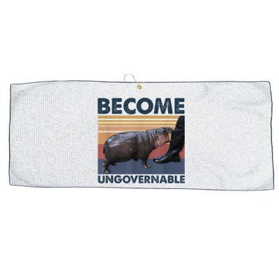 Become Ungovernable Moo Deng Humor Large Microfiber Waffle Golf Towel