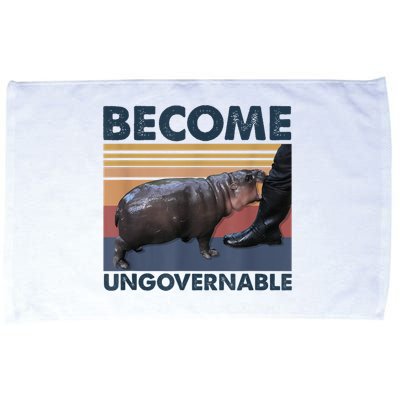 Become Ungovernable Moo Deng Humor Microfiber Hand Towel