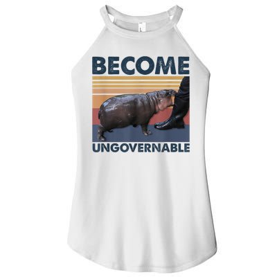 Become Ungovernable Moo Deng Humor Women's Perfect Tri Rocker Tank