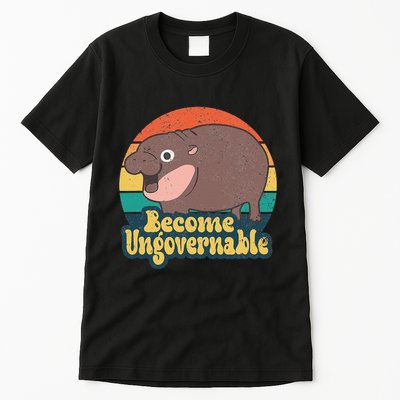 Become Ungovernable Moo Deng Humor Cute Baby Hippo Joke Tall T-Shirt
