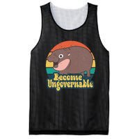 Become Ungovernable Moo Deng Humor Cute Baby Hippo Joke Mesh Reversible Basketball Jersey Tank