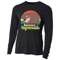 Become Ungovernable Moo Deng Humor Cute Baby Hippo Joke Cooling Performance Long Sleeve Crew