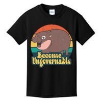 Become Ungovernable Moo Deng Humor Cute Baby Hippo Joke Kids T-Shirt