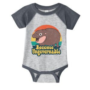 Become Ungovernable Moo Deng Humor Cute Baby Hippo Joke Infant Baby Jersey Bodysuit