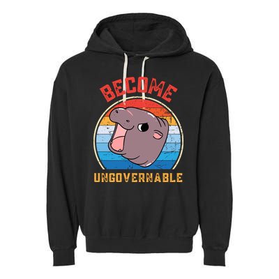Become Ungovernable Moo Deng Garment-Dyed Fleece Hoodie