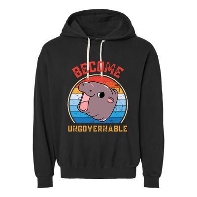 Become Ungovernable Moo Deng Garment-Dyed Fleece Hoodie