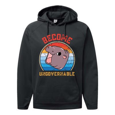 Become Ungovernable Moo Deng Performance Fleece Hoodie