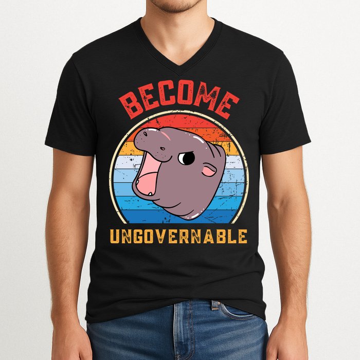 Become Ungovernable Moo Deng V-Neck T-Shirt