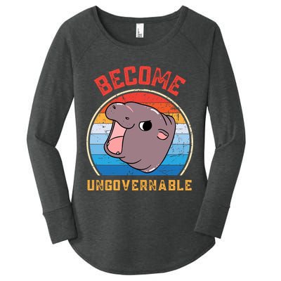 Become Ungovernable Moo Deng Women's Perfect Tri Tunic Long Sleeve Shirt
