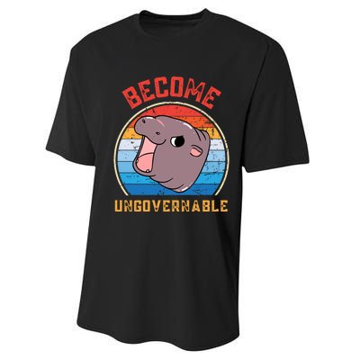 Become Ungovernable Moo Deng Performance Sprint T-Shirt