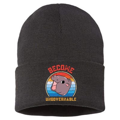 Become Ungovernable Moo Deng Sustainable Knit Beanie