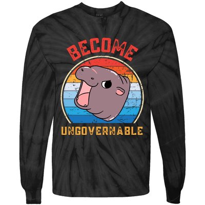 Become Ungovernable Moo Deng Tie-Dye Long Sleeve Shirt