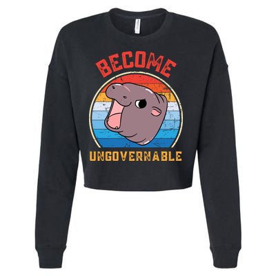 Become Ungovernable Moo Deng Cropped Pullover Crew