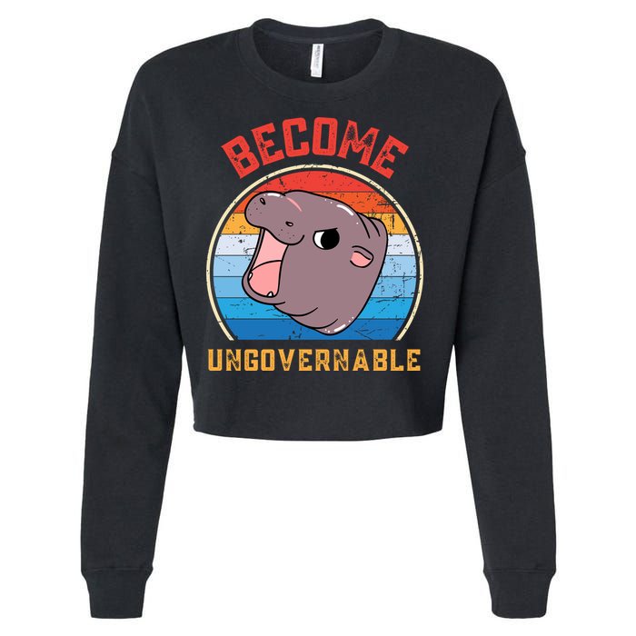 Become Ungovernable Moo Deng Cropped Pullover Crew