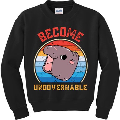 Become Ungovernable Moo Deng Kids Sweatshirt