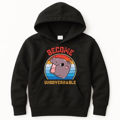 Become Ungovernable Moo Deng Kids Hoodie
