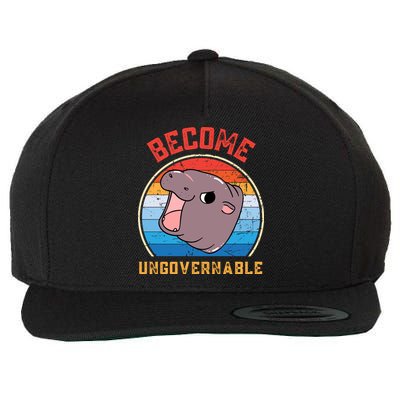 Become Ungovernable Moo Deng Wool Snapback Cap
