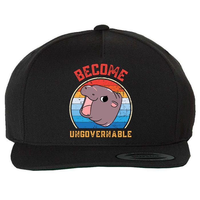 Become Ungovernable Moo Deng Wool Snapback Cap