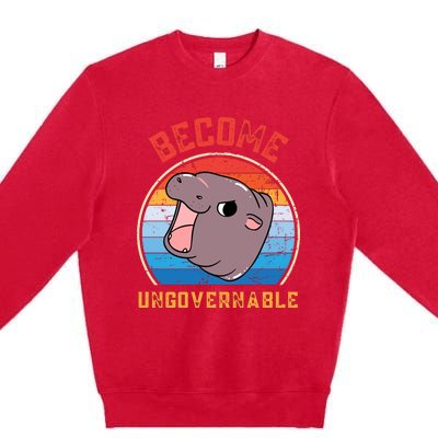 Become Ungovernable Moo Deng Premium Crewneck Sweatshirt