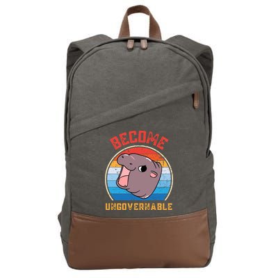 Become Ungovernable Moo Deng Cotton Canvas Backpack