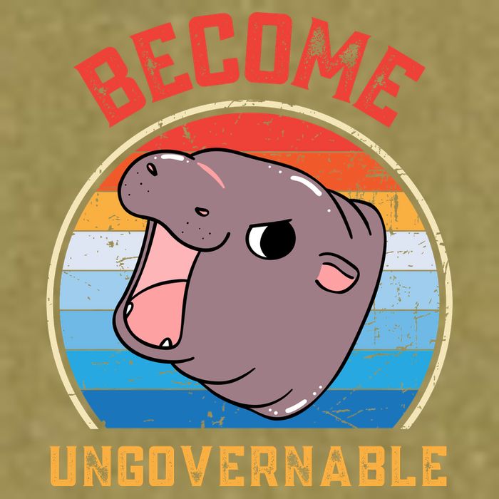 Become Ungovernable Moo Deng Garment-Dyed Women's Muscle Tee