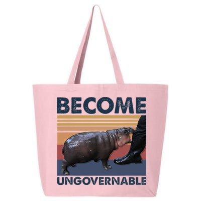 Become Ungovernable Moo Deng Cute Baby Hippo Funny Hippo 25L Jumbo Tote